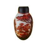 Vase Kameeglas Baluster Afrikanischer Elefant