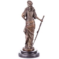 Belle Epoque Bronzefigur einer Berberin mit Gewehr Kabyle...