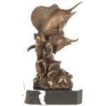 Bronzefigur Schwertfische