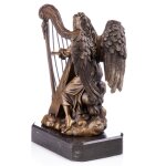 Bronzefigur Engel mit Harfe