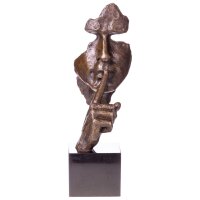 Moderne Bronzefigur Gesicht