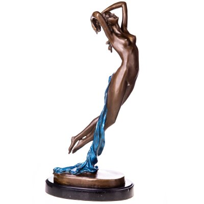 Farbige Bronzefigur weiblicher Akt