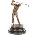 Bronzefigur Golfer