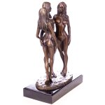 Erotische Bronzefigur drei weiblche Akte