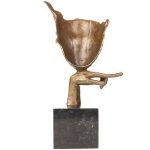 Moderne Bronzefigur Abstraktes Gesicht
