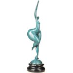 Moderne Bronzefigur abstrakter weiblicher Akt mit grüner Patina