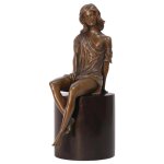 Bronzeskulptur Bronzefigur Halbaktuell Weiblich