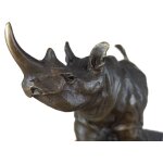 Bronzeskulptur Bronzefigur Laufender Wandelnder Nashorn