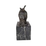 Bronzeskulptur Bronzefigur Laufender Wandelnder Nashorn