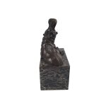 Bronzeskulptur Bronzefigur Zwei Badende Nilpferde Klassisch