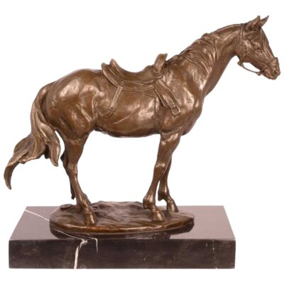 Bronzeskulptur Bronzefigur Reitpferd