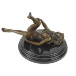 Bronzeskulptur Bronzefigur Erotik Frau Liegend Auf Dem...