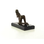 Bronzeskulptur Bronzefigur Erotik Girl Lady Kniend Art-Deco-Stil