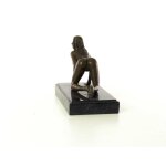 Bronzeskulptur Bronzefigur Erotik Girl Lady Kniend Art-Deco-Stil