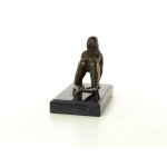 Bronzeskulptur Bronzefigur Erotik Girl Lady Kniend Art-Deco-Stil
