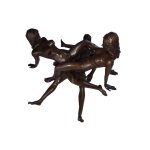 Bronzeskulptur Bronzefigur Erotik Erotische Bronzegruppe (Dreier)