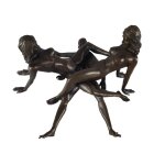Bronzeskulptur Bronzefigur Erotik Erotische Bronzegruppe (Dreier)