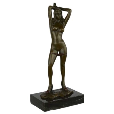 Bronzeskulptur Bronzefigur Erotik Weiblicher Akt