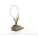 Bronzeskulptur Bronzefigur Kalt Bemalt Kniende Reifentänzerin Ecstasy