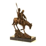 Bronzeskulptur Bronzefigur Bergabfahrt Bergabreiten