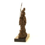 Bronzeskulptur Bronzefigur Bergabfahrt Bergabreiten