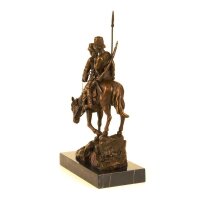 Bronzeskulptur Bronzefigur Bergabfahrt Bergabreiten