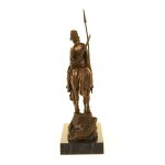 Bronzeskulptur Bronzefigur Bergabfahrt Bergabreiten
