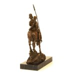 Bronzeskulptur Bronzefigur Bergabfahrt Bergabreiten