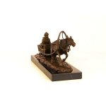 Bronzeskulptur Bronzefigur Pferd Zieht Einen Schlitten