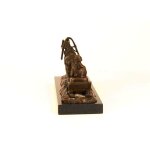 Bronzeskulptur Bronzefigur Pferd Zieht Einen Schlitten