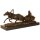 Bronzeskulptur Bronzefigur Pferd Zieht Einen Schlitten