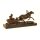 Bronzeskulptur Bronzefigur Pferd Zieht Einen Schlitten