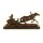 Bronzeskulptur Bronzefigur Pferd Zieht Einen Schlitten