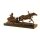 Bronzeskulptur Bronzefigur Pferd Zieht Einen Schlitten