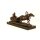 Bronzeskulptur Bronzefigur Pferd Zieht Einen Schlitten