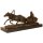 Bronzeskulptur Bronzefigur Pferd Zieht Einen Schlitten