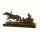 Bronzeskulptur Bronzefigur Pferd Zieht Einen Schlitten