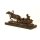 Bronzeskulptur Bronzefigur Pferd Zieht Einen Schlitten