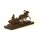Bronzeskulptur Bronzefigur Pferd Zieht Einen Schlitten