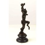 Bronzeskulptur Bronzefigur Faun mit Kleinem Bacchus