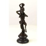 Bronzeskulptur Bronzefigur Faun mit Kleinem Bacchus