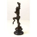 Bronzeskulptur Bronzefigur Faun mit Kleinem Bacchus