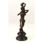 Bronzeskulptur Bronzefigur Faun mit Kleinem Bacchus