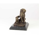 Bronzeskulptur Bronzefigur Hunde Greifen Wildschwein An