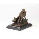 Bronzeskulptur Bronzefigur Hunde Greifen Wildschwein An