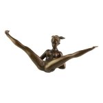 Bronzeskulptur Bronzefigur Erotik Frau Liegend Auf Dem Boden