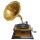 Trichtergrammophon Grammophon Holz Quadratisch geschnitzt