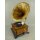 Trichtergrammophon Grammophon Holz Quadratisch geschnitzt