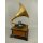 Trichtergrammophon Grammophon Holz Quadratisch geschnitzt