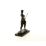 Bronzeskulptur Bronzefigur Frau Amazonen Kriegerin mit Speer